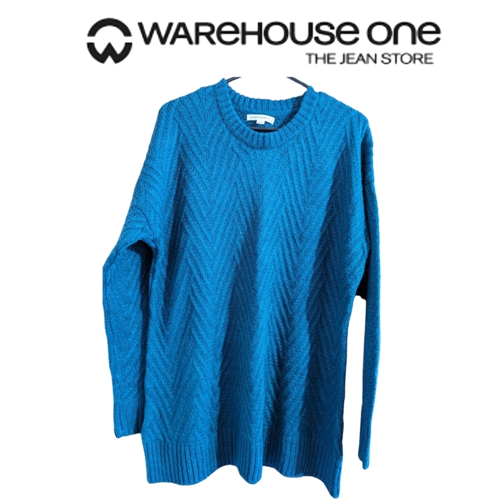 Warehouse One, BNWOT, dark teal/emerald green size LG, knitted style sweater